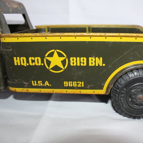 Vintage Marx Toys F268 Green U.S. ARMY 5th DIV Tin Truck - Picture 3 of 16
